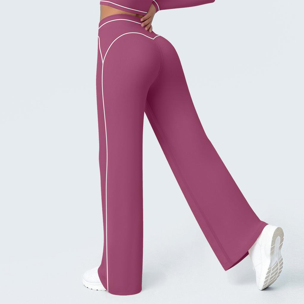 New contrasting color tight high elastic breathable yoga suit six-piece sports running fitness yoga suit women
