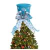 Christmas Tree Topper Hat With Spring Bowknot Star Decor
