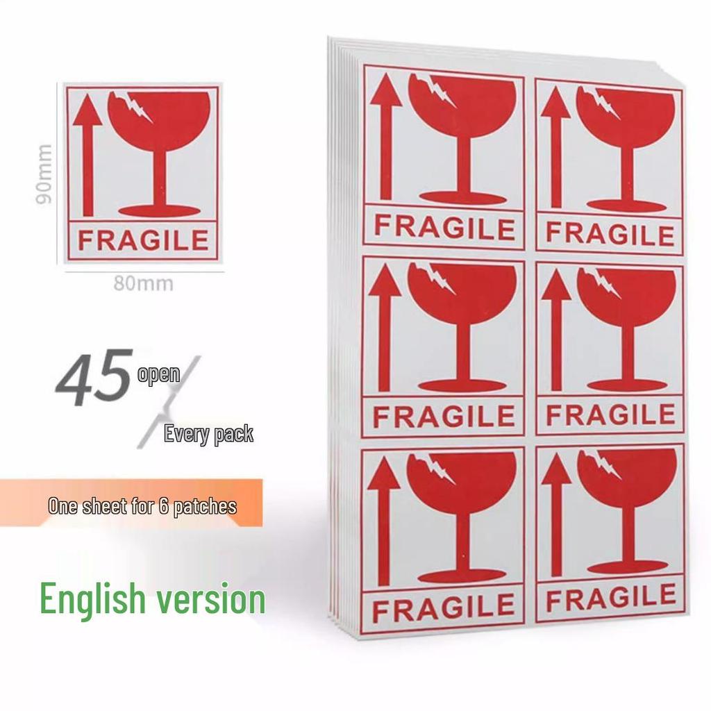 Fragile Handle with Care Stickers: Bilingual Adhesive Caution Labels for Delicate Items Boxes