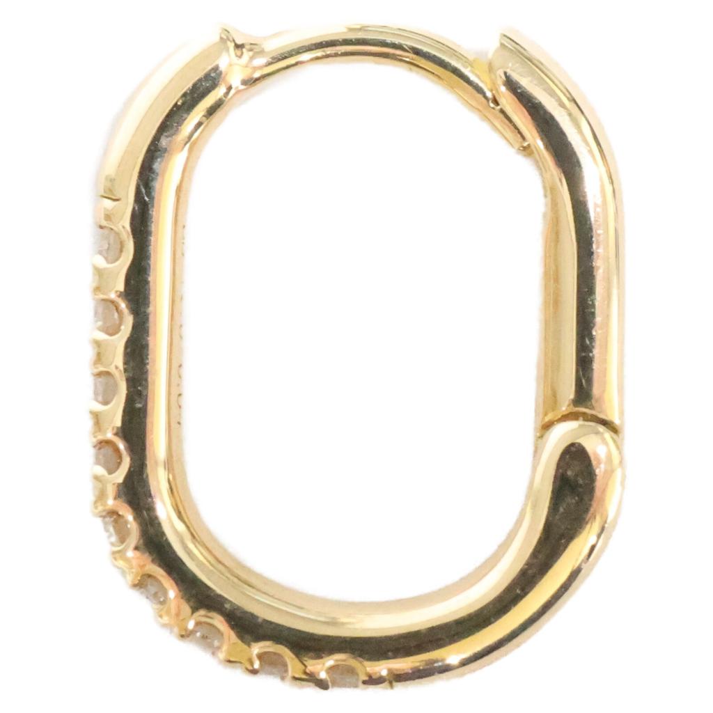 HIROTAKA [Excellent Condition] MH27GDEC K18 0.04 MANHATTAN Oblong Diamond Hoop, Single Ear Earring S Size Yellow GoldUsed