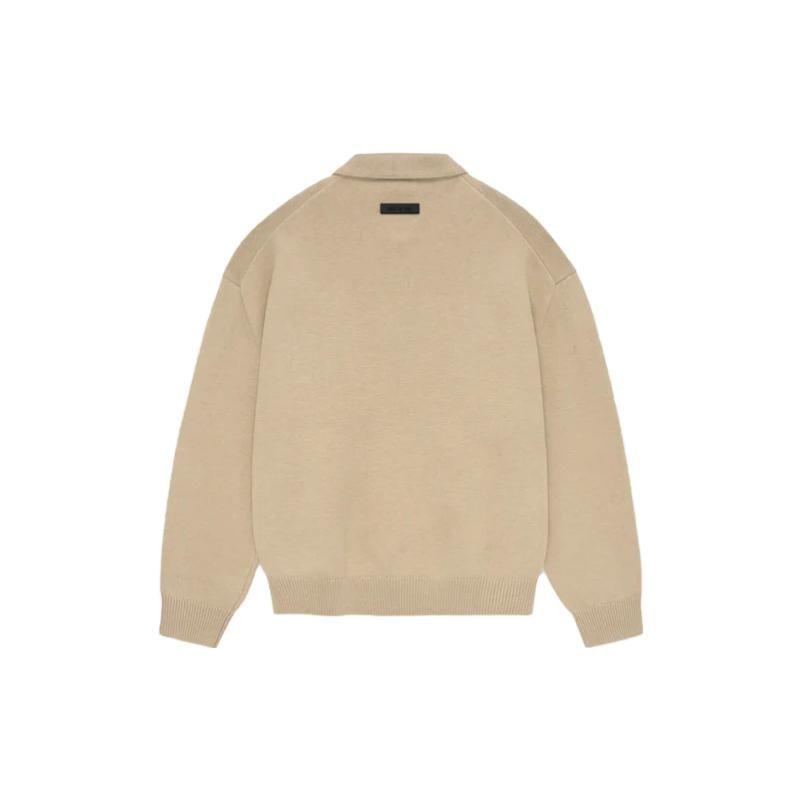 Fear of God Essentials Knit Polo Gold Heather Men Tops Tan 192BT232183F