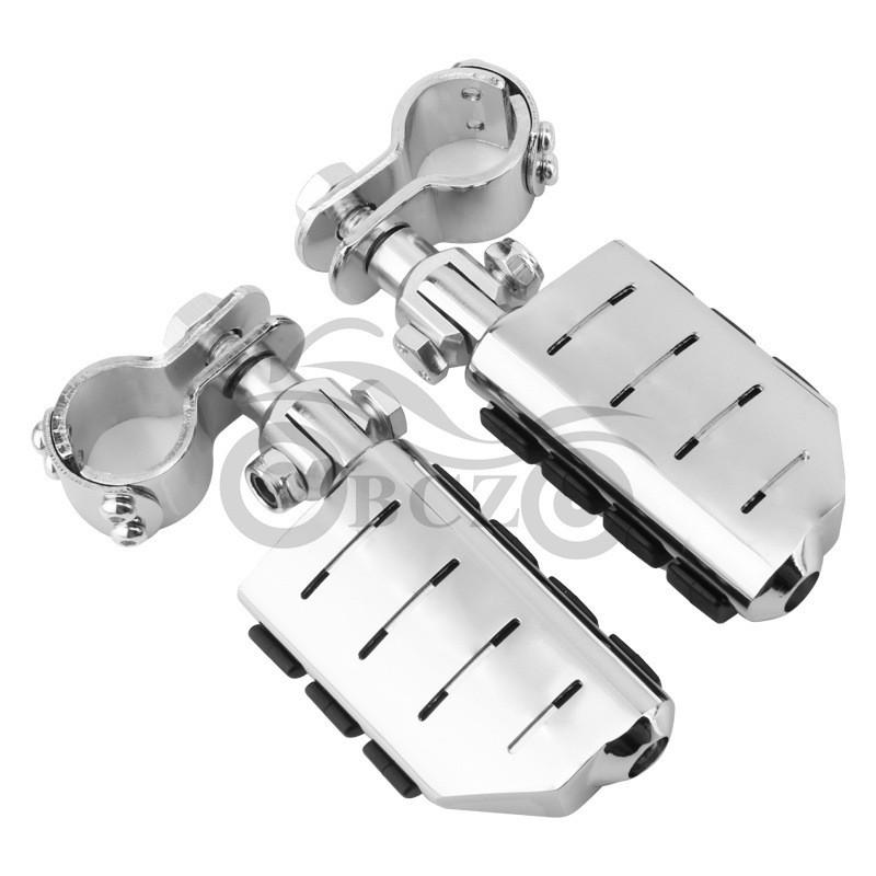 Universal Chrome Motorcycle Foot Pegs Rest Footrest Harley Cruiser Bobber Chopper Custom Bikes