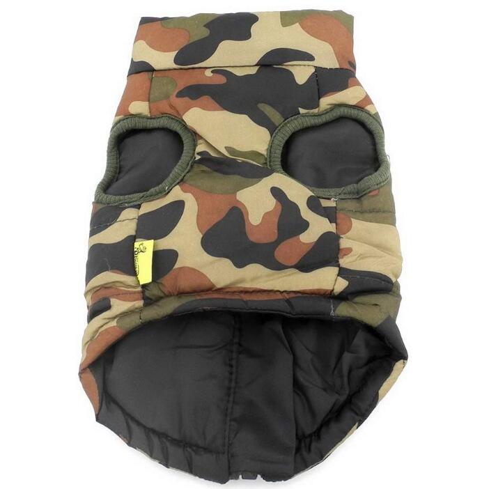 Weich gepolsterte Weste für Haustiere, Katzen und Hunde, Jacke mit Leinenschlaufe, Kleidung für kleine Hunde und Welpen, Camouflage-Hundeweste