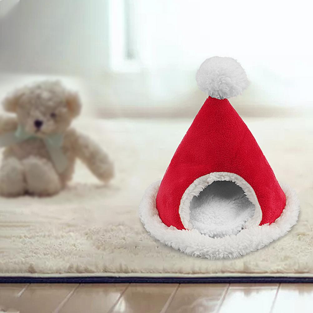 Christmas Guinea Pig Bed Fleece Small Animals Bed Hamster Mini House for Dutch Pig  Sugar Glider