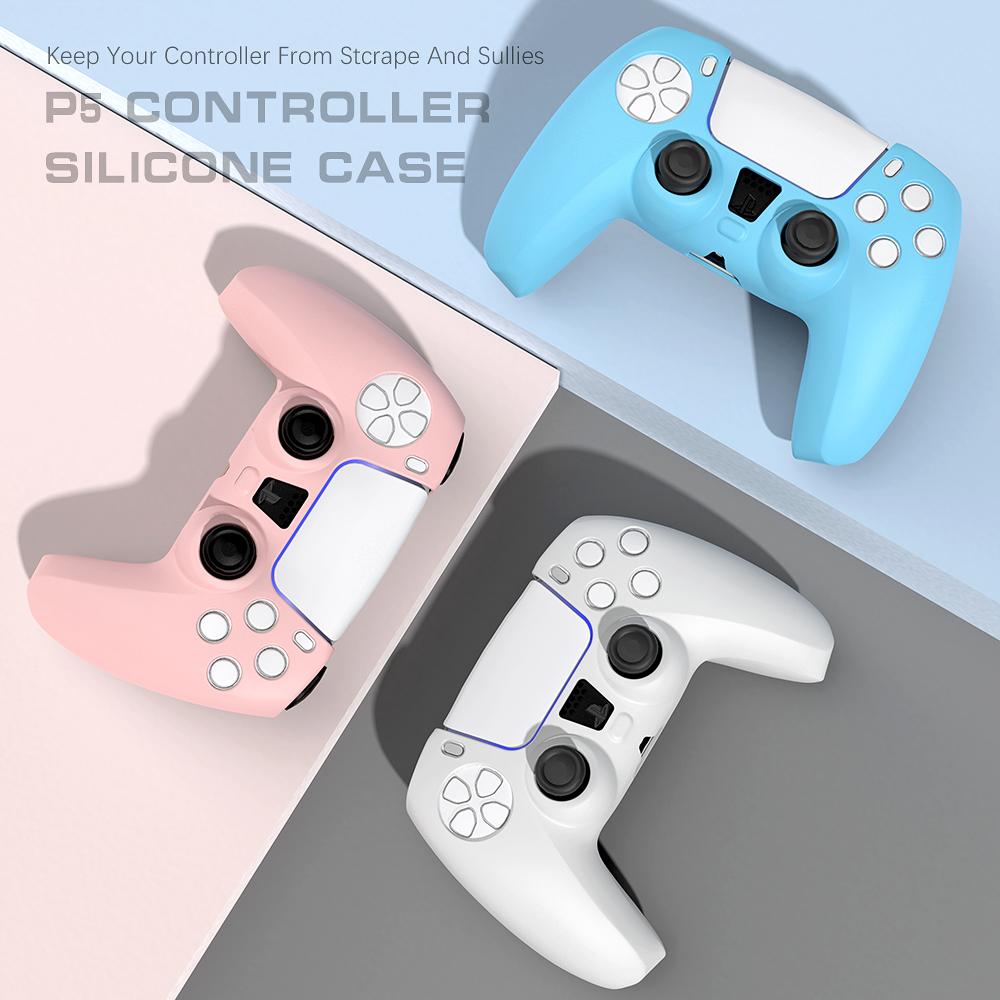 For PS5 Silicone Soft Cover Case Comfortable Hand Feeling Controller Holder Skin Shell Protector For Playstation5 Gamepad Case