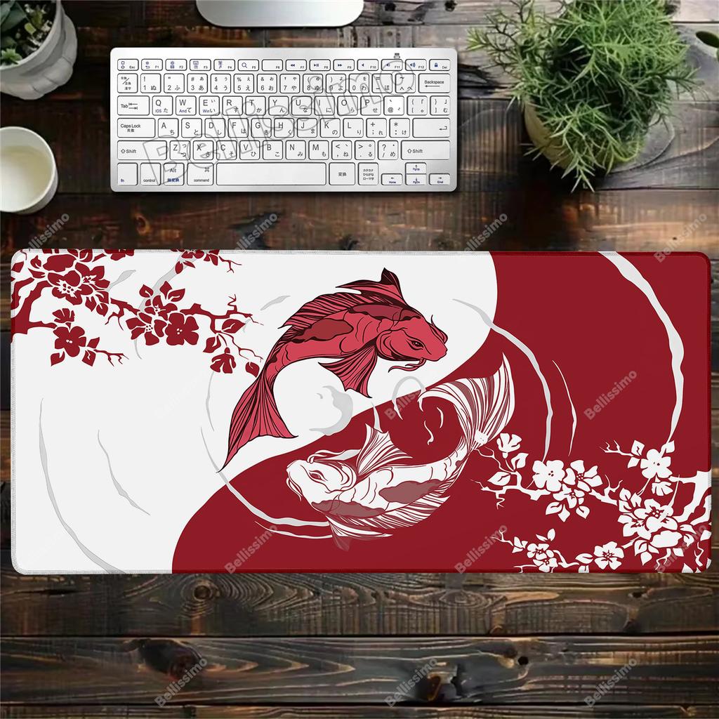 Gaming Cartoon Fish Koi Art Mouse Pads Anime Table Mats Computer Mousepad 100x50cm Large Gamer Mousepads Company Big Desk Pad