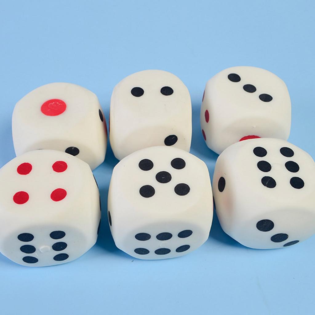 Novelty Dice Board Game Soft Bounce Dice Figurine Squeeze Toy Novelty Gag Table Toy Decompressing Pinch Stress Toy