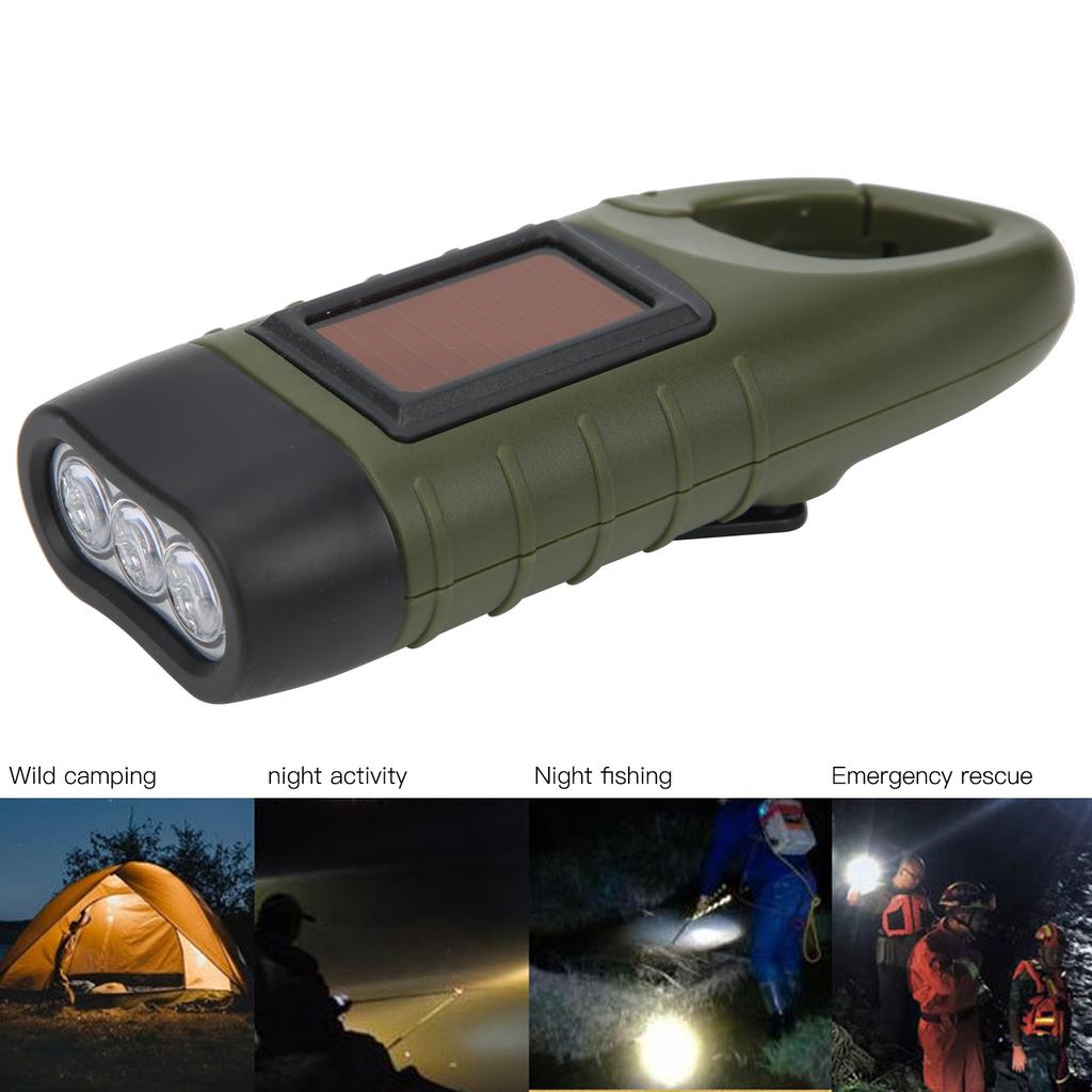 Multifunction Solar Hand Crank Flashlight Emergency LED Portable Torch for Climbing Camping