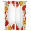Bee Hive Daisy Poppy Flower Transparente Fenstervorhänge für Wohnzimmer, Küche, Kinderzimmer, Voile-Hängevorhang