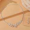 Shining Rhinestone Jewelry Set Crystal Necklace Bridal Earrings  Banquet