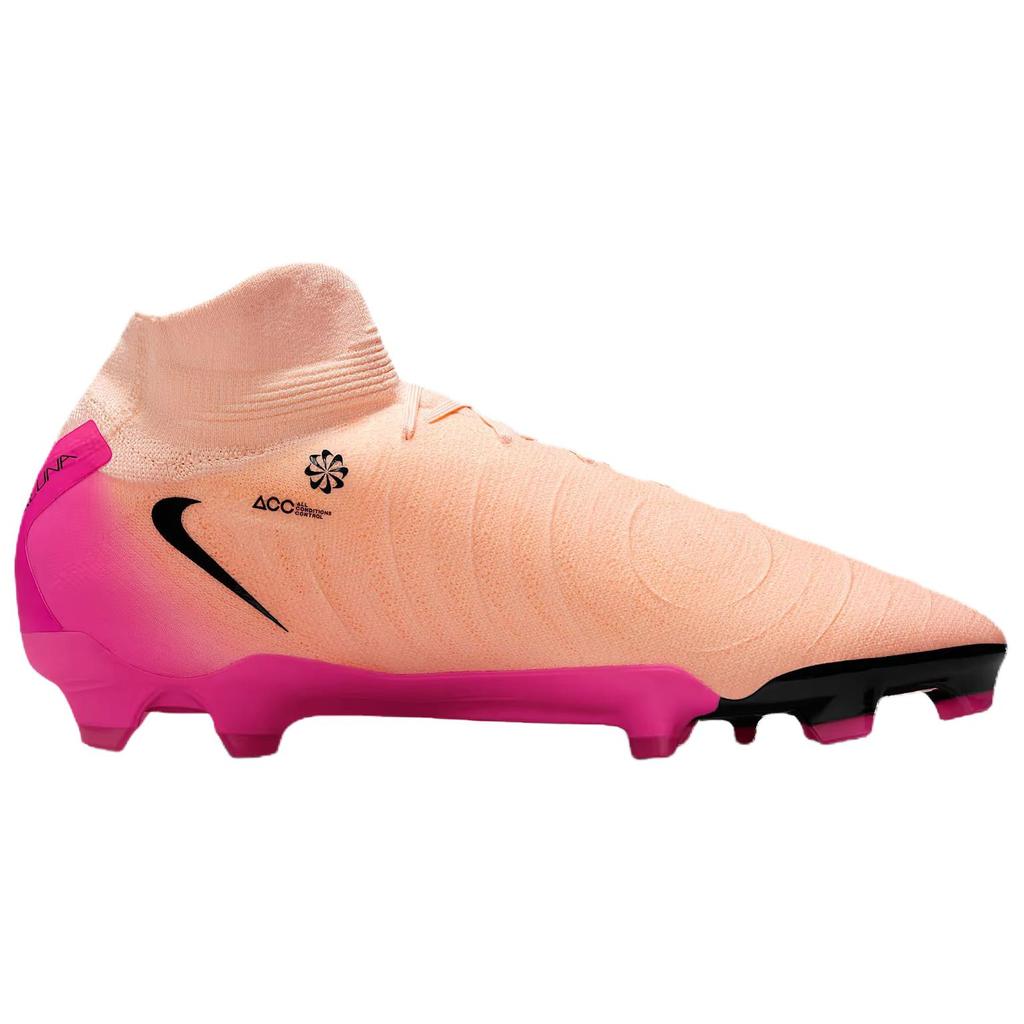 Nike Phantom Luna 2 Pro Comfortable Versatile FG (Rubber Long Stud) Slip Resistant Durable Soccer Shoes Unisex Soccer Shoes Pink Black FJ2575-800
