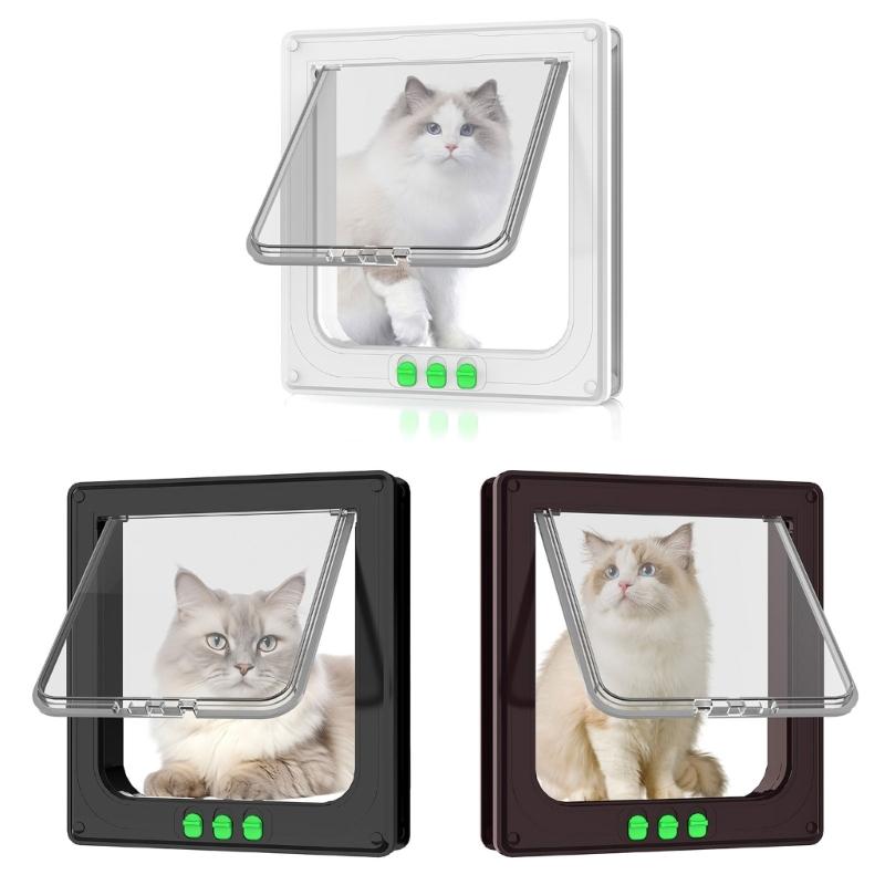 Cat Door Flap Entry and Exit Locking Cover Door/Window Mounted Clear Flap Get-in-whenever Upgraded Door