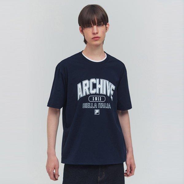 Fila Men S CoTTon Blend Graphic T ShirT NAVY/100