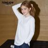 TonLion Damen Langarm-T-Shirt aus reiner Baumwolle