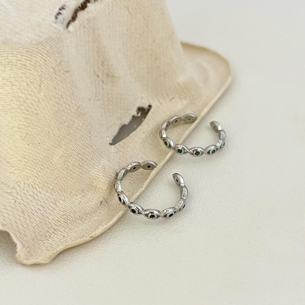 Exquisite Eyes Ring Adjustable Crystal Ring Cool Demon Eye Finger Ring  Overlay