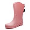 Stylish and Simple High School Rain Boots Women's Waterproof and Non-slip Water Boots Wear-resistant Outer Shoes Kitchen Work Sleeve Women's Shoes