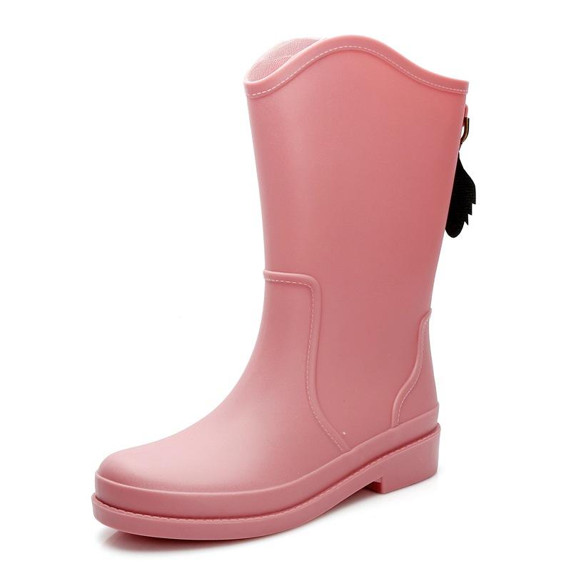 Stylish and simple high school rain boots women's waterproof and non-slip water boots wear-resistant outer shoes kitchen work sleeve women's shoes