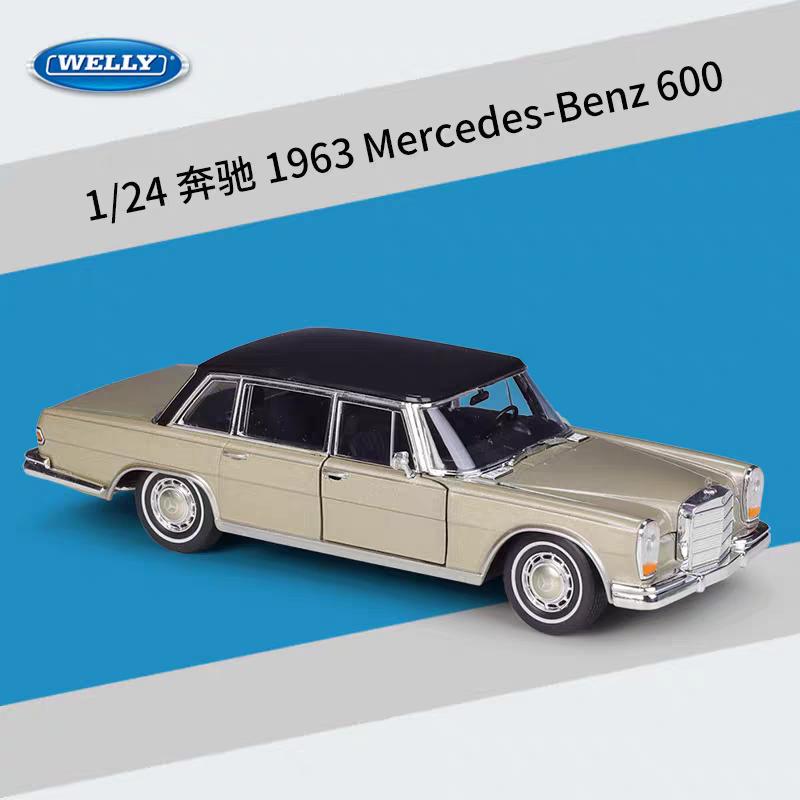 New Product 1/24 1963 Mercedes Benz 600 Sedan Simulation Alloy Car Model Toy Collection Display Ornament Boy And  Girl Gifts
