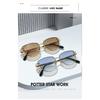 Round-edged triangular frame sunglasses, simple design, UV protection, suitable for driving and outdoor activities