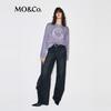 MO&Co. Women's Loose Fit Denim Black Long Pants