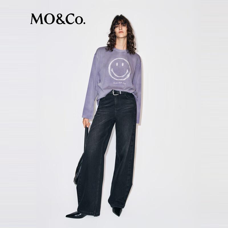 

MO&Co. Women s Loose Fit Denim Black Long Pants L 28