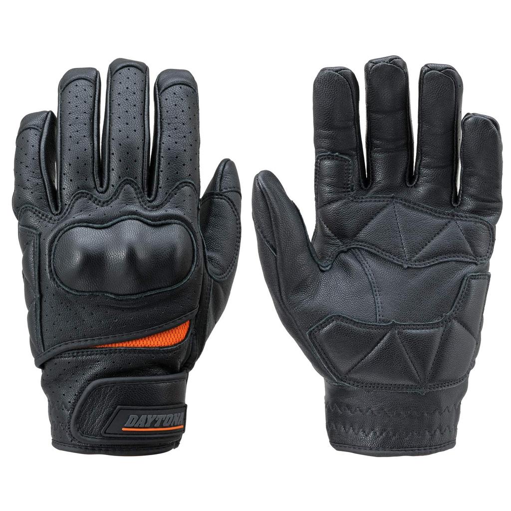 Daytona Motorcycle Hard Perforated Protector Size 76963 Gloves, Spring/Summer/Autumn, Protector, Goatskin, Mesh, Gloves, Black, M,