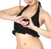 Costume Collection Ruffle Skirt Bikini Open Heart Black chu-U-chu (FS-001)