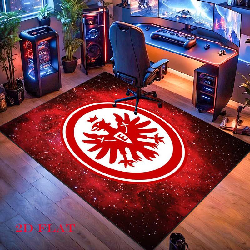 Eintracht Frankfurt Logo Teppich für Wohnzimmer Schlafzimmer Zuhause Sofadekoration, Kinderspiel rutschfeste Bodenmatte