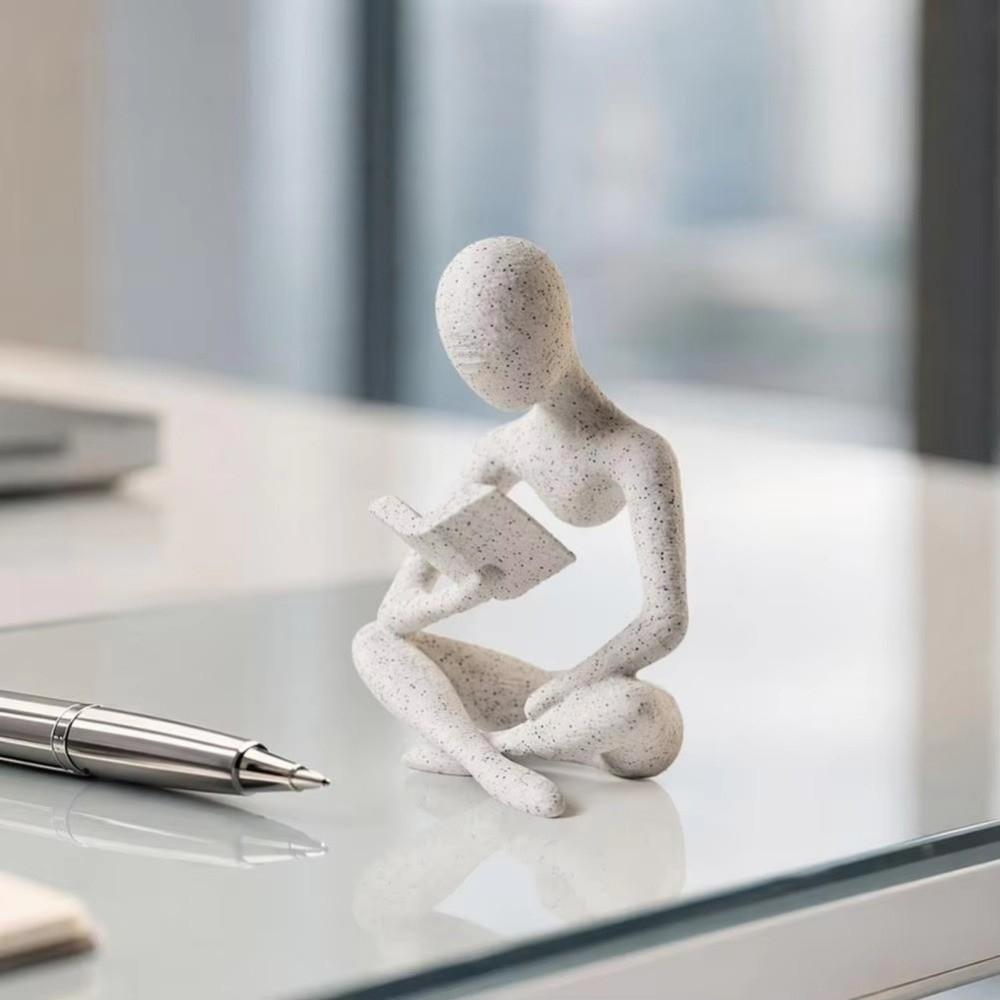 Mini Reader Sculpture Ornament Minimalist Reading Figure Ornament  Bookshelf Decor