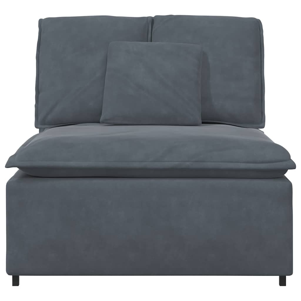Modular Sofa Center Module with Cushions Dark Grey 100 Cm