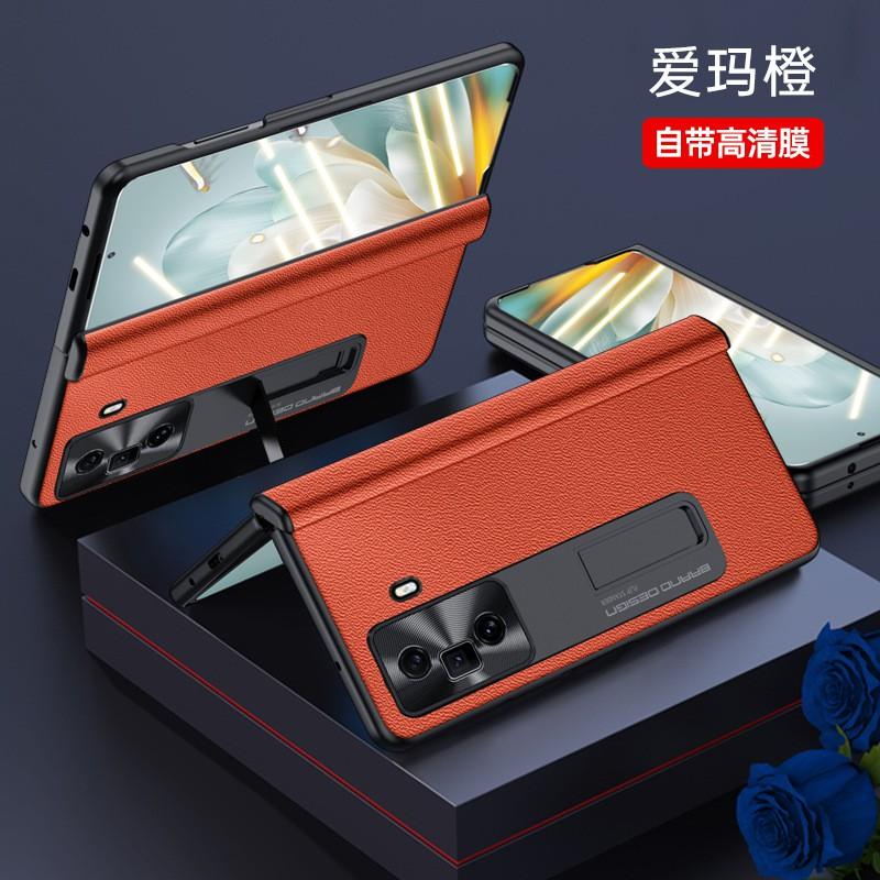 Premium Genuine Leather Flip Case Honor Magic Vs3 With Built-in Kickstand Magnetic Full Protection Screen Protector
