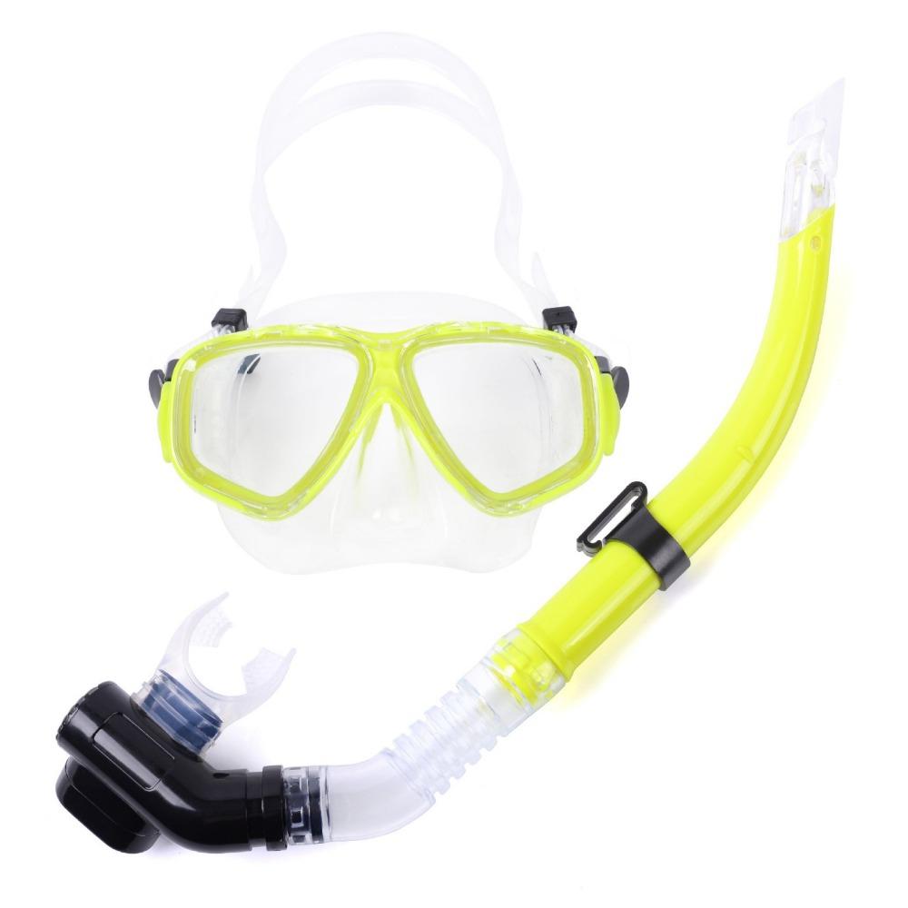Silicone mouth bite, large vision mask, diving goggles set.