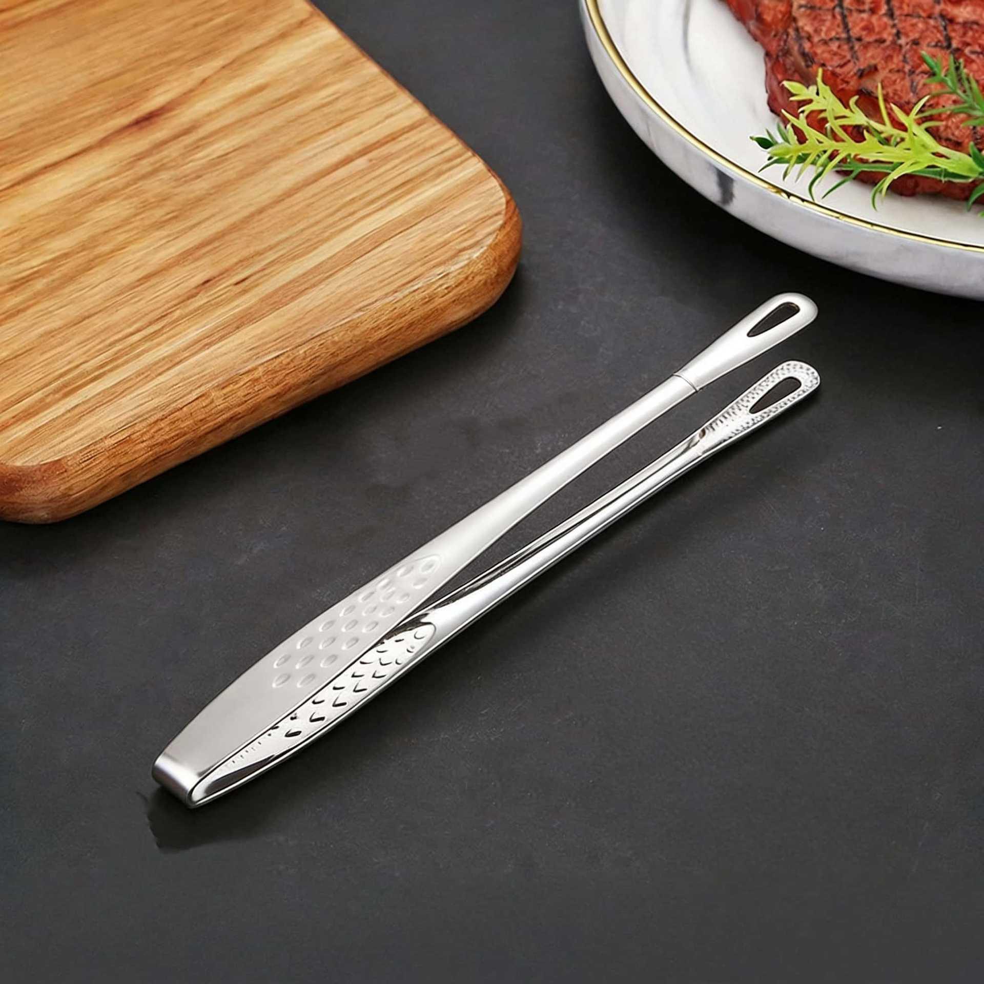 Stainless Steel Anti-Scalding Korean BBQ and Grilling Tongs for Kitchen and Hot Pot Use