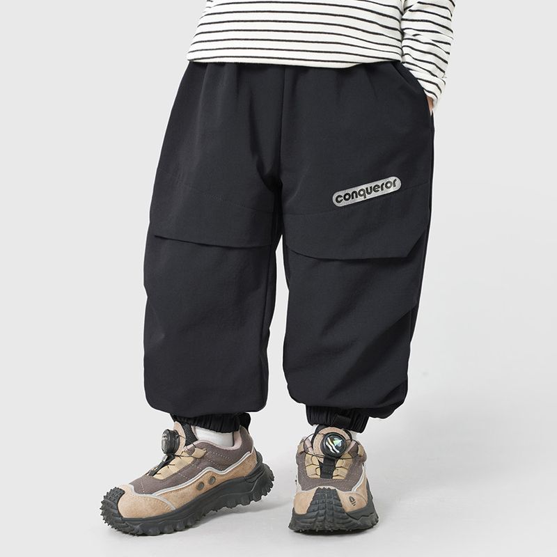 Right European Style Boys Mountain-Style Quick-Drying Sports Pants, Spring 2025 New Cargo Pants, Spring and Autumn Style, Children s Clothing Black 130