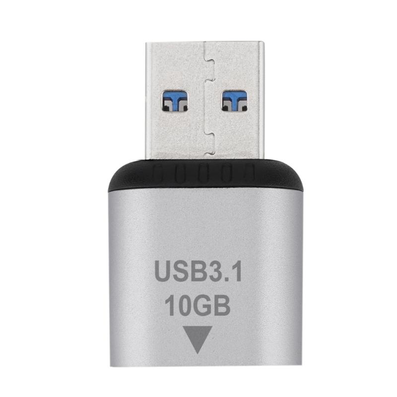 Mini adapter USB 3.1 do typu C, męski i żeński, złącze do szybkiego przesyłania danych i ładowania typu C, 10 Gb/s