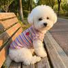 Ruffle Striped Dog Striped Vest Breathable Puppy Skirt Cute Two Legged Puppy Vest  Spring Summer