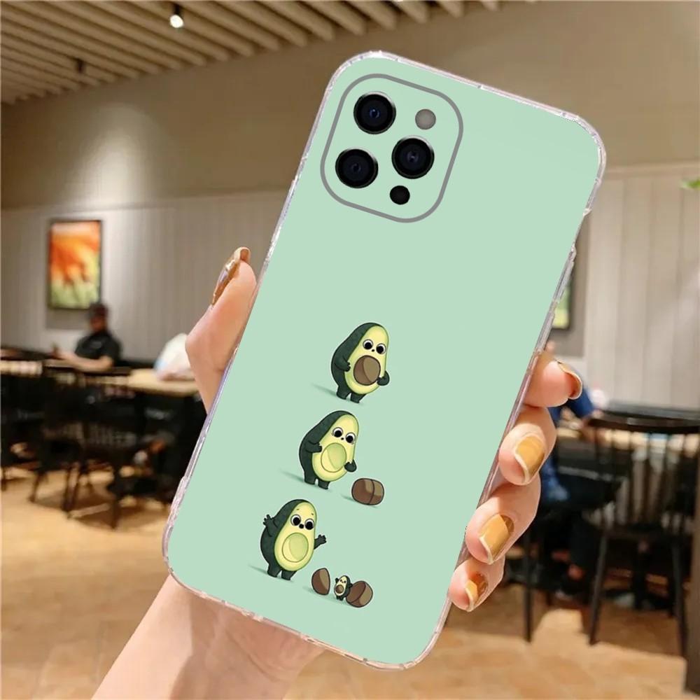 

Cute Avocado Cartoon Phone Case For iPhone 15,14,13,12,11 Plus,Pro,Max,XR,XS,X,7,8 Plus,SE,Mini Transparent Soft Cover iPhoneX