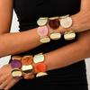 Hot-selling Acrylic Round Splicing Elastic Bracelet Women's European and American Personality Exaggerated High-end Commuter Bracelet Batch