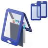 3Pcs ID Badge Holder with Double-Sided Windows Horizontal Hard Transparent Plastic Case Office ID Card Protector
