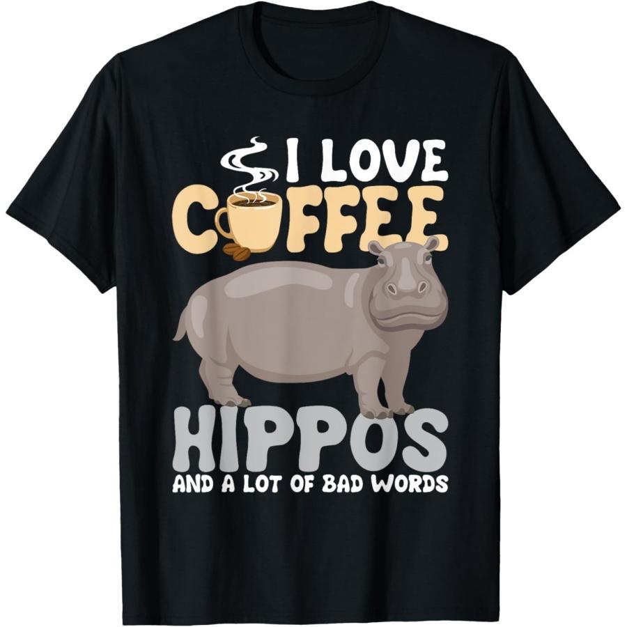 

I Love Coffee - Hippopotamus Zoo Animal Hippo Lover Wildlife T-Shirt XXXXXL чёрный