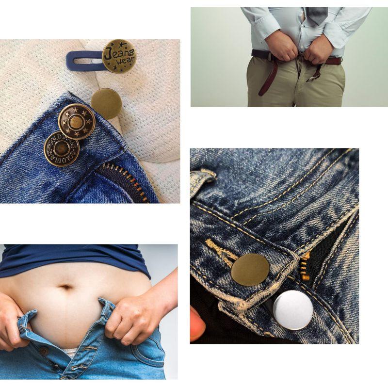 8 STÜCK Knopferweiterungen für Jeans, Hosenknopferweiterung, Taillenerweiterungen für Hosen für Damen Herren, Sofortige Hosenerweiterung ohne Nähen