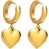 Gold Heart Earrings for Women Gold Huggie Earrings Hoop Earrings Chunky Heart Drop Earrings Birthday Jewelry for Women