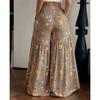 Pantalon Floral d'Été pour Femme, Taille Haute, Ample, Fin, Jambe Large, Élégant, Amincissant, Pantalon Droit Polyvalent
