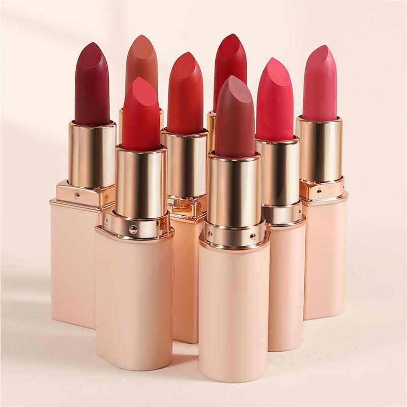 HANDAIYAN 8 Nude Velvet Lipstick Sexy Charm Texture Lipstick Wodoodporny nieprzywierający kubek Matowy błyszczyk do ust