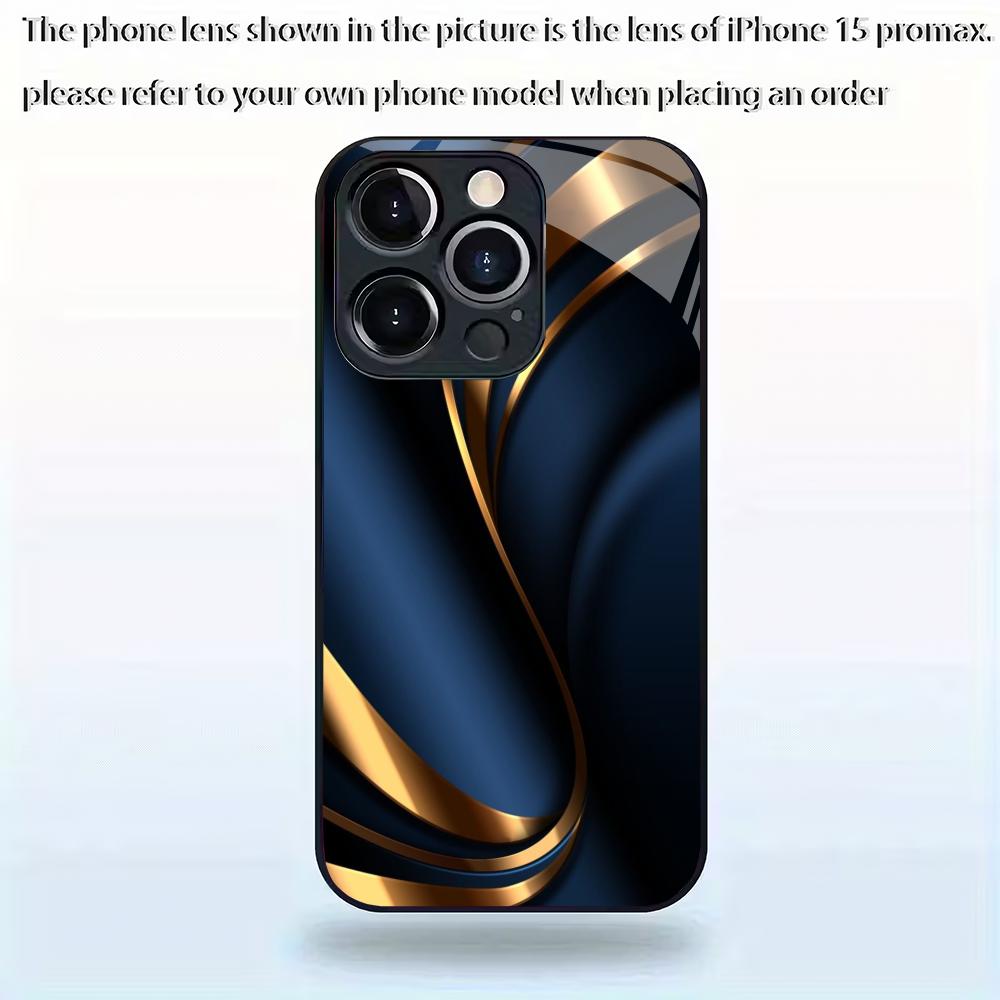Advanced texture pattern tempered glass phone case suitable for iPhone 17 16 15 14 13 12 11 Pro Max Plus shockproof back cover
