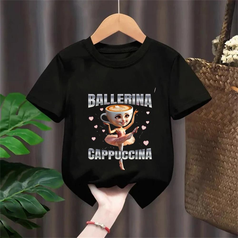 Cute Ballet Dancer Print Capuchina Ballerina Lightweight Breathable Spring Summer Outdoor Playwear for Kids