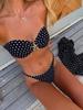 Solid Tie Side Starfish Decor Sexy Two Piece Bikini Swimsuit Fashion Elegant For Vacation