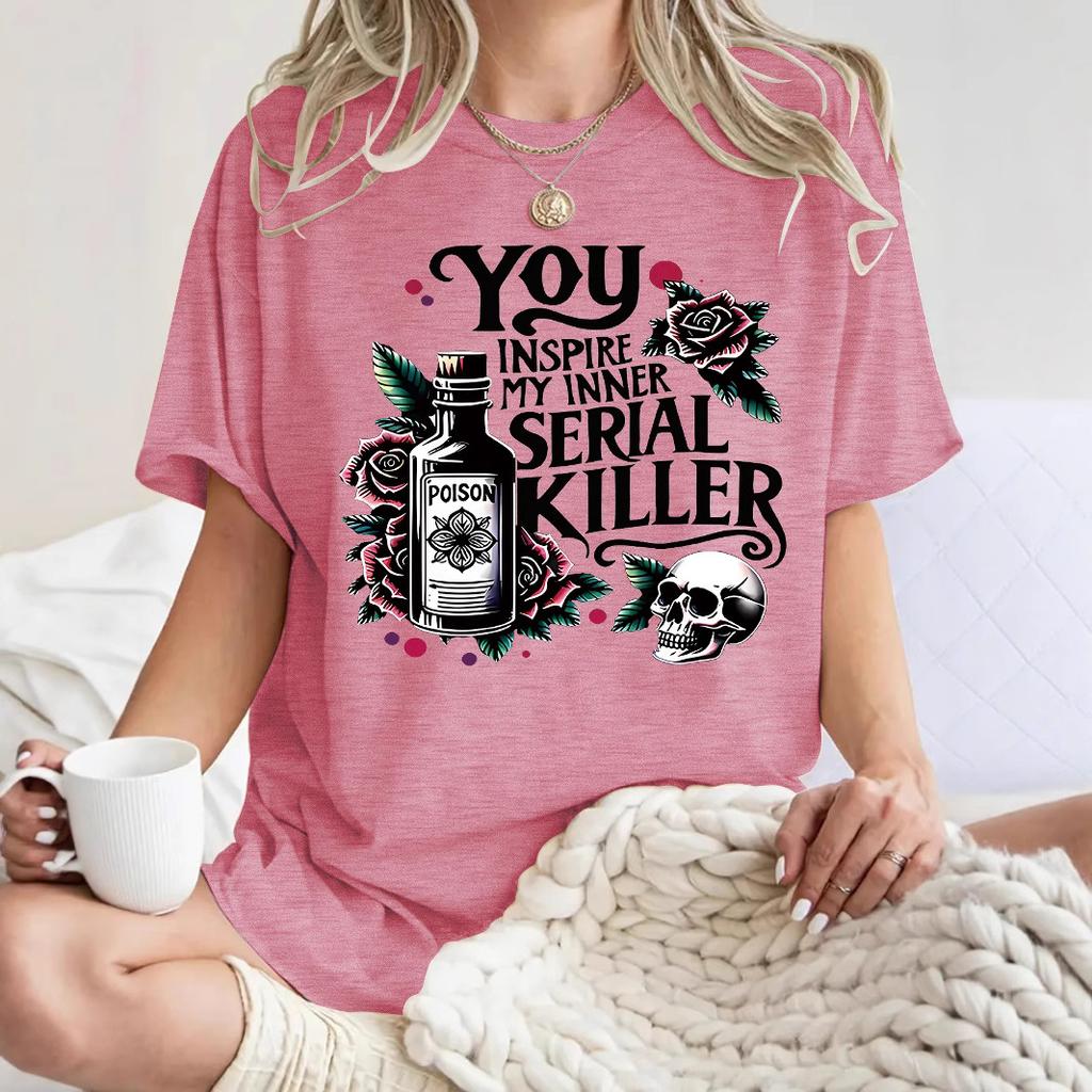 Short Sleeve Women's T-Shirt Halloween Pattern 3D Printing Loose Casual Sports Fashion Creative Novelty T-Shirt