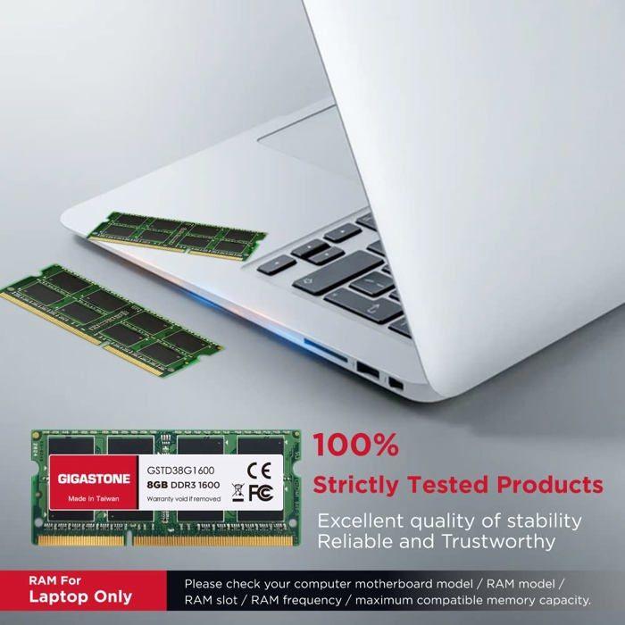 Mémoire ram - gigastone - ddr3-so1600cl11 - 8 go - sodimm - 1600 mhz