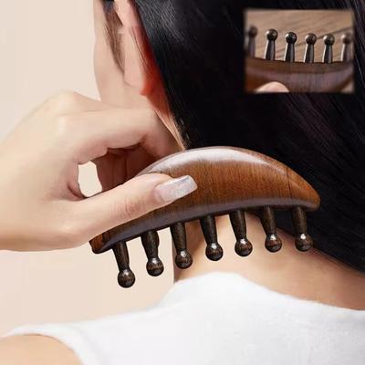 Handheld Head Scalp Massage Comb Anti-Static Wide Tooth Body Meridian Massage Comb Help Blood Circulation Multifunctional